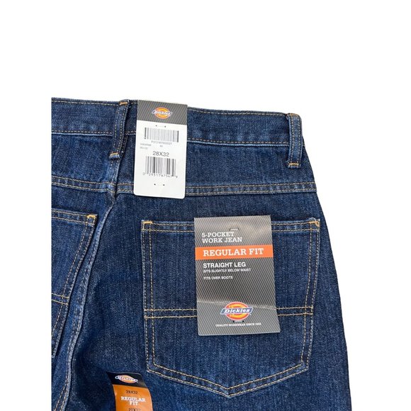 Dickies Other - Dickies Dark Blue Jeans Denim Straight Leg Regular Fit Men's Size 28x32 NWT Work